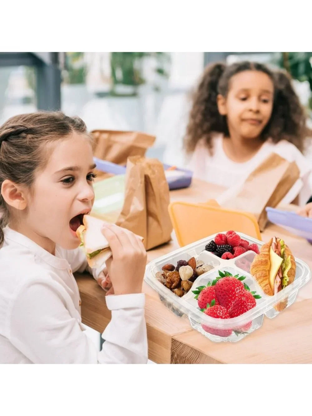 30 Pcs Bento Snack Containers | 4 Compartment Meal Prep & Food Storage Lids